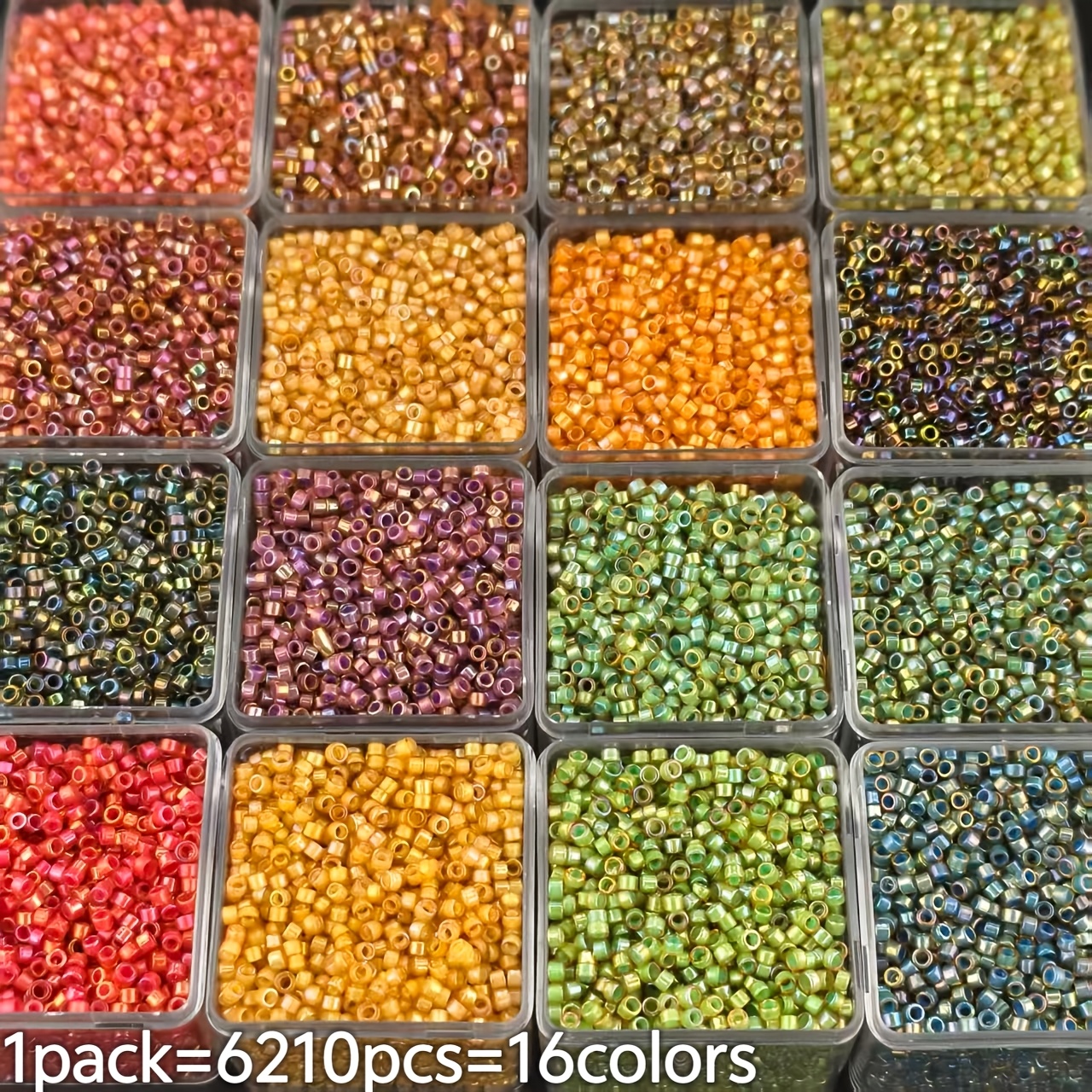 TEMU 6210 pz Perline in Vetro Trapuntato, 2,5 mm 16 Colori Vivaci a , Materiali per Creazione di Gioielli a Fai da Te, Perline Qualit�, Adatte per di