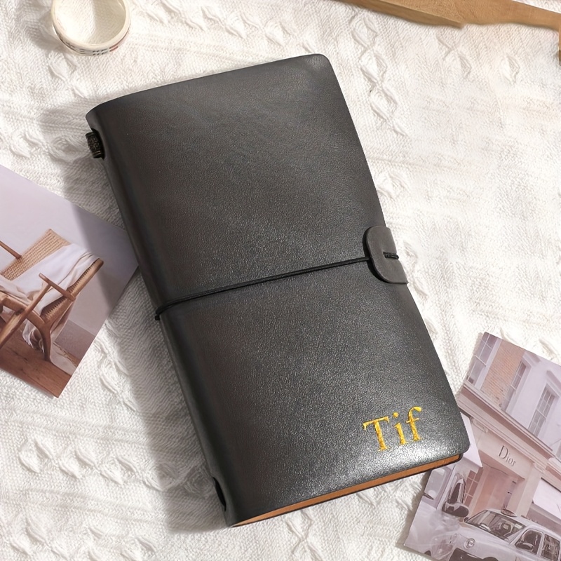 TEMU personalizzato fai-da-te con , 1 pezzo, in con cinturino vintage () - , libro di contabilit� manuale per ufficio, scuola, appunti e scrittura -
