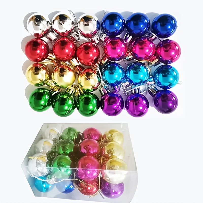 TEMU 24pz Palline Natalizie in Plastica Stile Boh矇mien da 3cm - Decorazioni Pendenti Multicolore per Natale, Matrimoni, Ringraziamento, Halloween,
