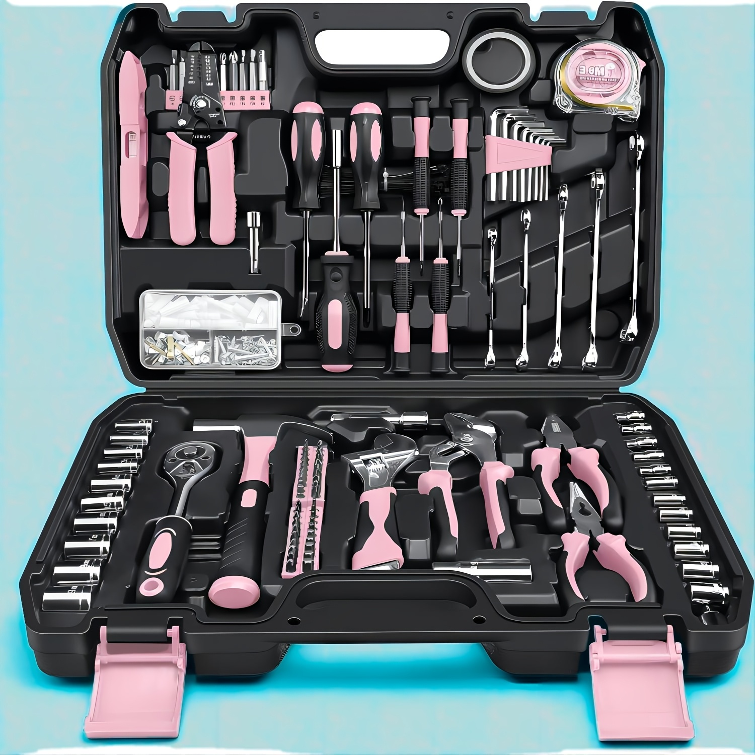 

Kit d'Outils de 280 Pièces - Ensemble de Réparation Portable Complet avec Clé à Douille, Tournevis, Clés Hexagonales Métriques & Pinces dans un Étui - Cadeau Idéal pour