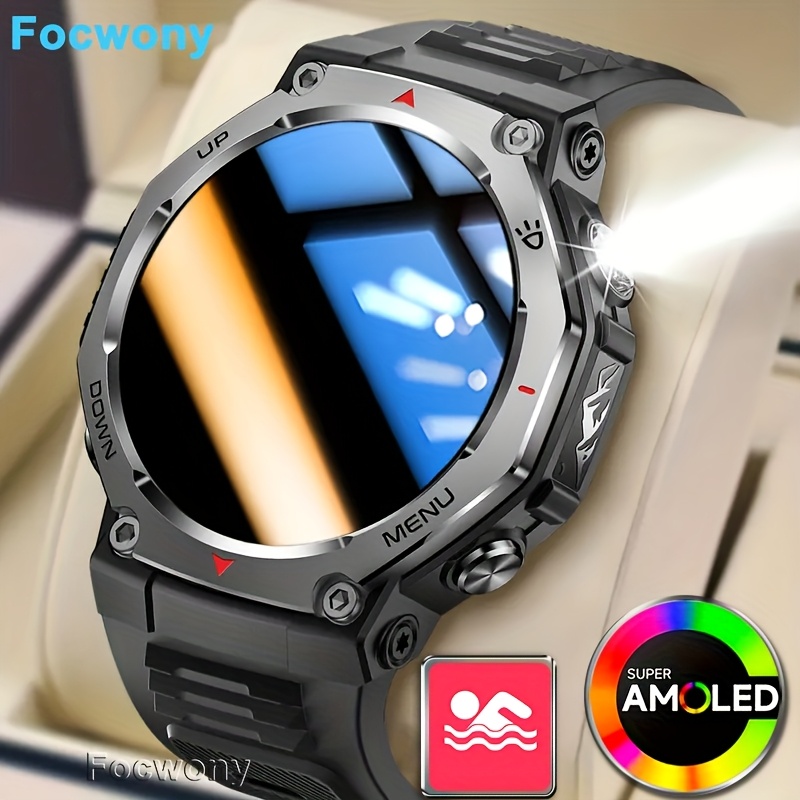 Focwony Smart Watch Compatible For Iphone & , Swimming Smartwatch With 1.43” Hd Amoled Screen, 5.3, Voice Calling, 100 , Activity , Pedometer, Battery Indicator, Fitness For /iphone