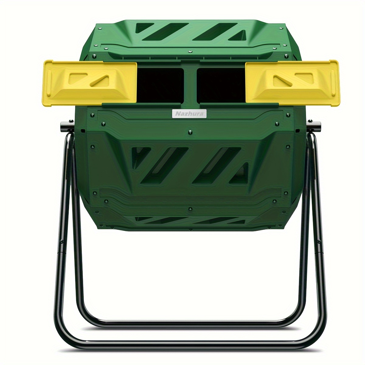 

Nazhura 43 Gallon Dual Chamber Compost Bin – , Rotating Design For Waste Mixing, Ideal For Garden And Kitchen Use, Includes Rubber Gloves