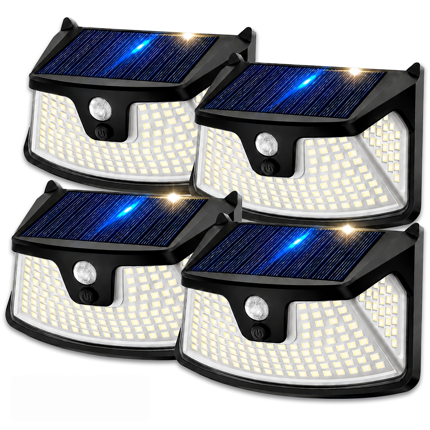 Image of 1/2/4/6pcs Motion Sensor Lights 152 Leds With Lights Reflector, 270° Wide Angle, Ipx6 Step Lights For Front Door, Yard, Garage, Deck