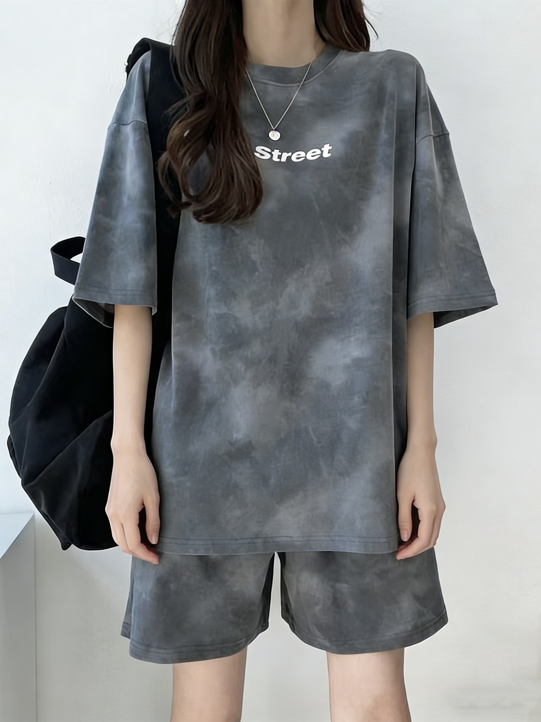 summer letter print swear set comfortable casual loungewear womens homewear set suitable for outdoor wear