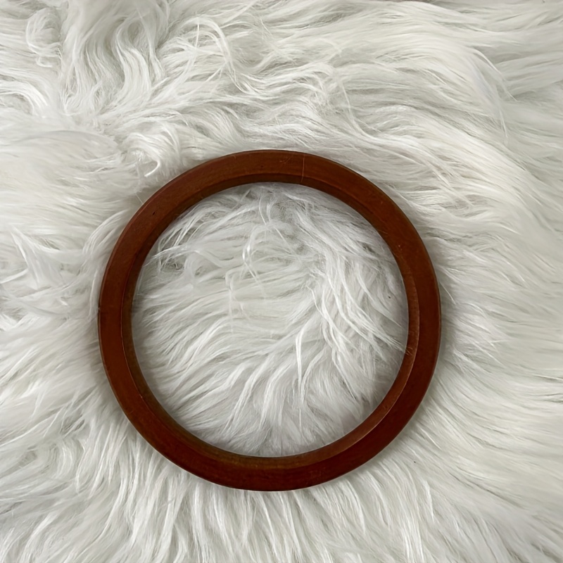 2pcs Women's Handbag Parts Replacement Handles Handbag Ring Handles Wooden Craft Wood Circle Rings Purse Handles Gift Making, Wallet Making, Diy Wallet Making