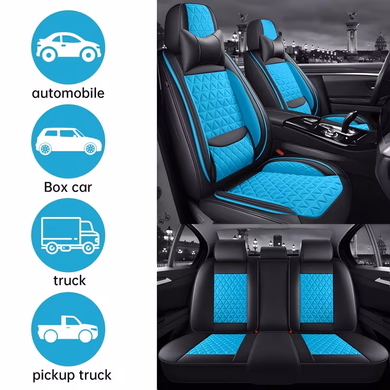 car seat cover leather full set breathable seat protector front rear seat covers set of 5 car interior accessories for most car 5