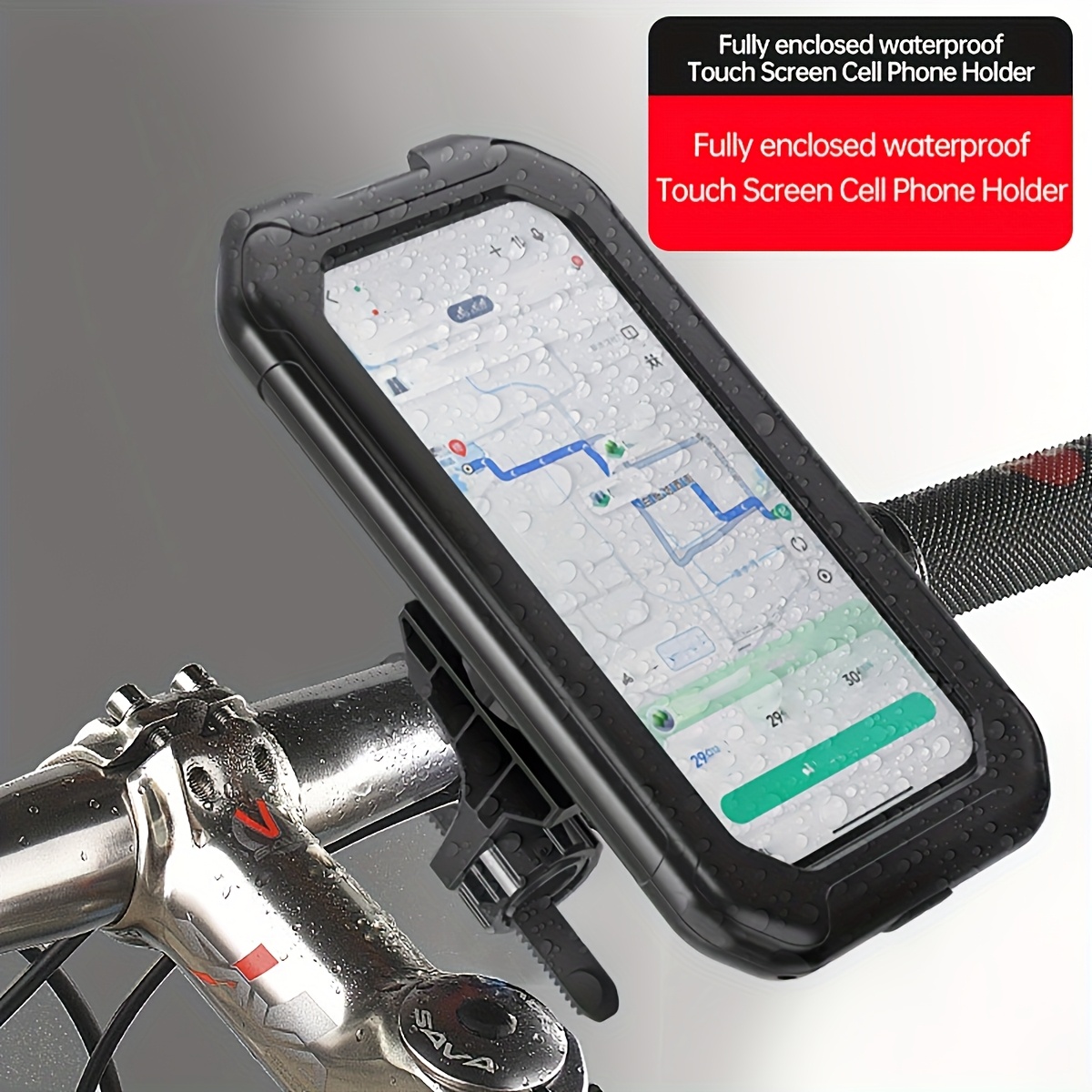 

1pc Support de téléphone rotatif à 360° étanche et antichoc pour guidon de moto en ABS, support de navigation GPS pour vélo d'extérieur, compatible avec les vélos électriques et les scooters