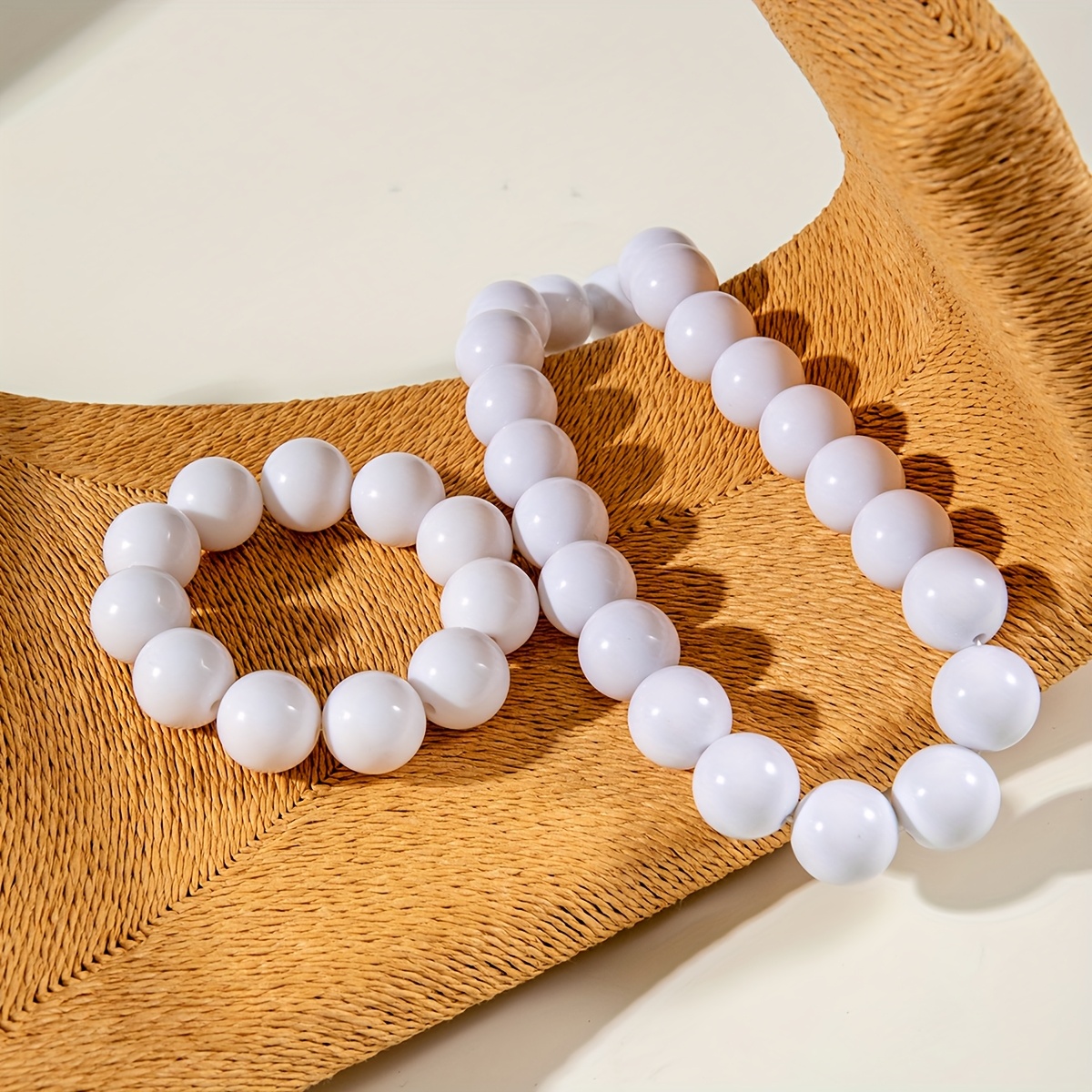 E-shop 2er-Set Böhmische Einzelne Farbige 1,8 cm Große Perlen Halskette Armband Set Farbige Acryl Perlen Schmuck Set Geeignet für Urlaubsfeier Geschenk