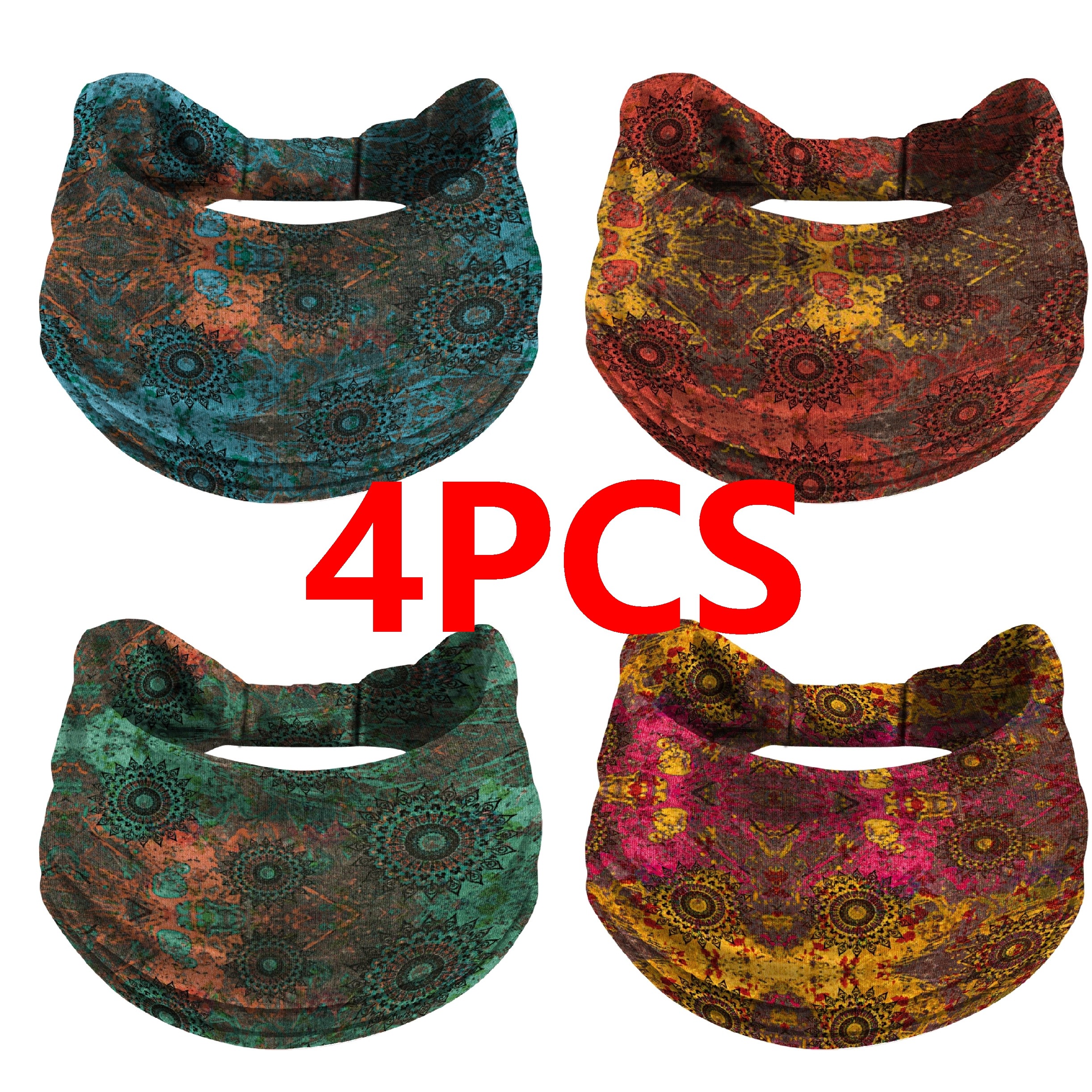 TEMU Colored Tie-dye, Bohemian Style Headband, Women's Elastic Wide Headband, Knotted Headscarf Headband, Yoga Running, Sports Sweatband, Elegant