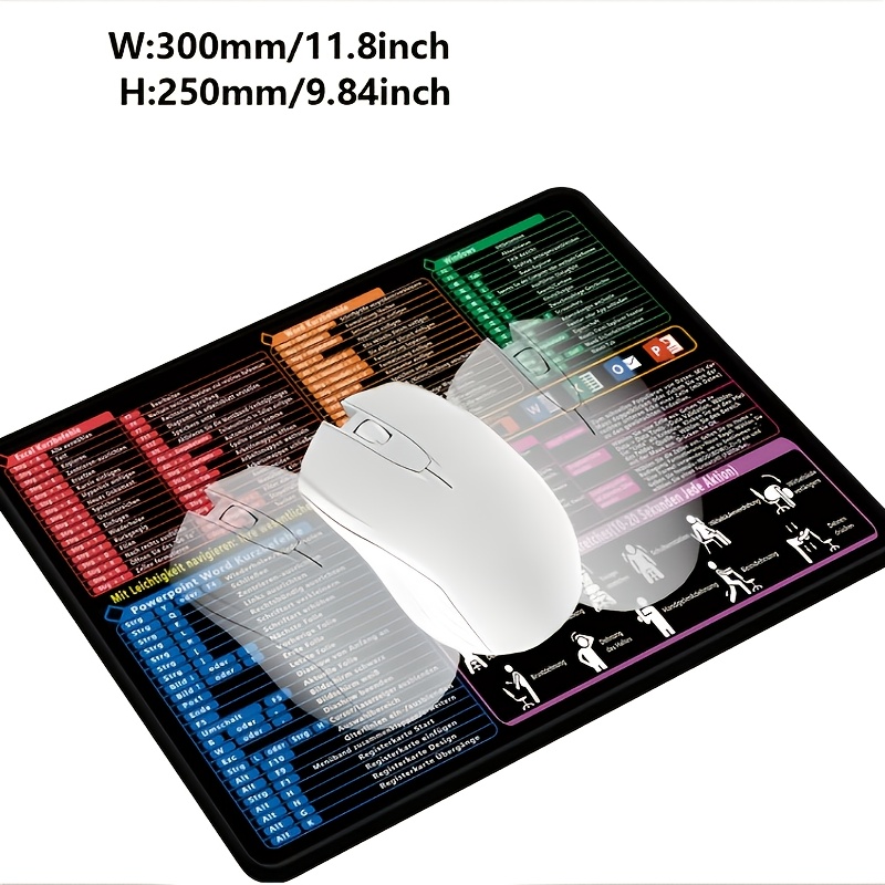 E-shop Deutsches Tastatur-Tastenkürzel-Set mit rutschfester Basis, eine waschbare Schreibtischunterlage, geeignet für PCs und Laptops, ein Zubehör zur