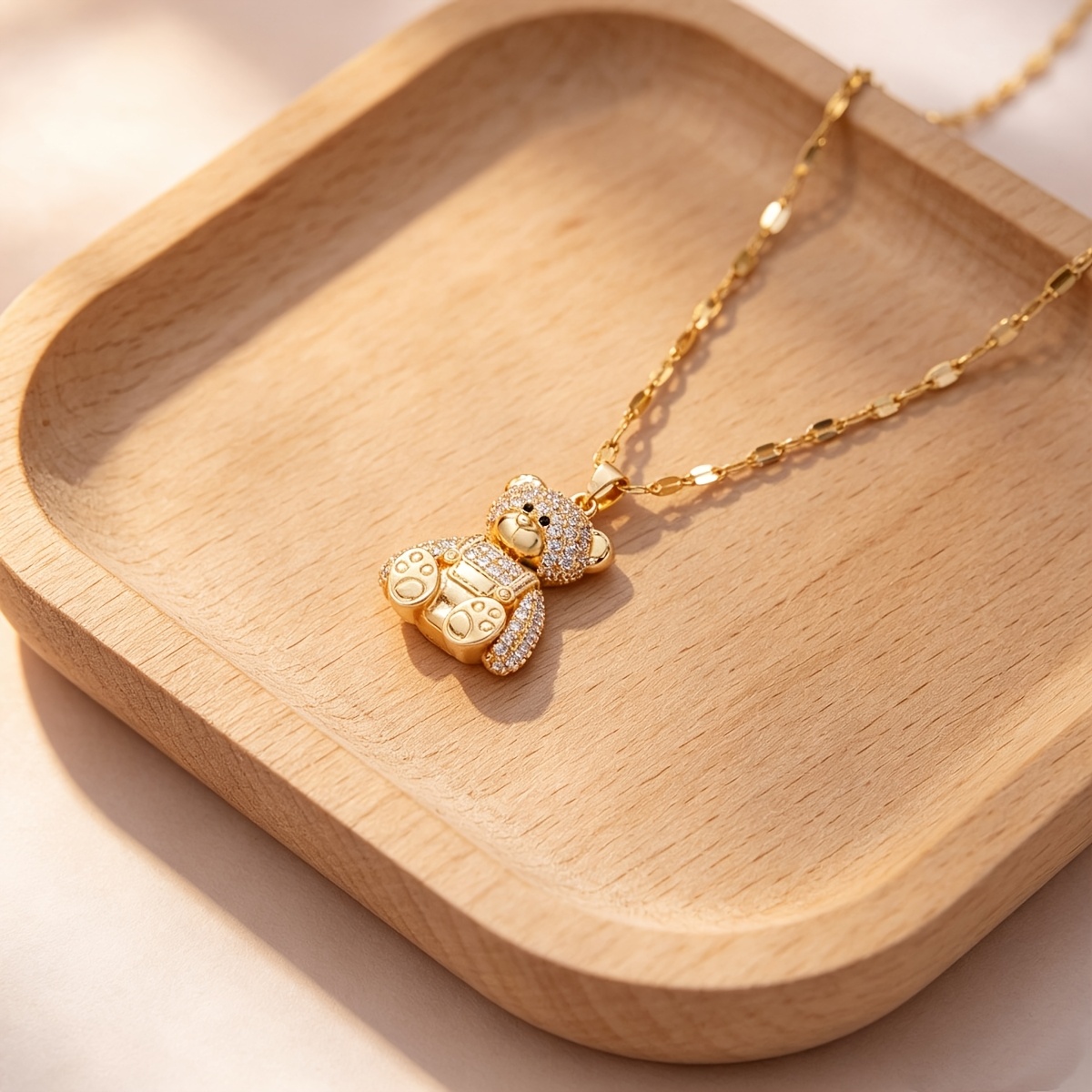 TEMU A Bear-shaped Pendant Necklace, A Sweet And Cute Clavicle Chain, Suitable For School, Dating, And Daily Wear, Is An Excellent Gift For A