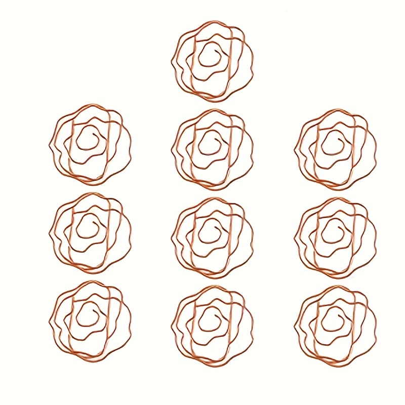 Rose-Shaped Paper Clips Office Metal Accessories Cute Rose * Paperclips Suitable for Offices Writers Readers School Supplies: Perfect as Bookmarks and Decorative Clamps on Books, Notebooks, Scrapbooks, and Other Items * to Mark Reusable Long-* Use