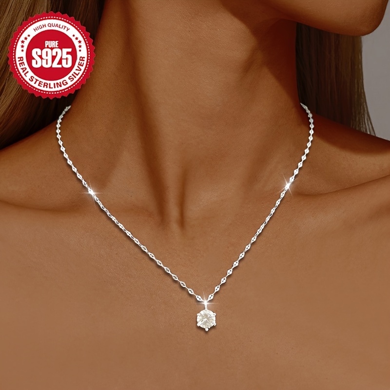 Women's S925 Silver Lip Necklace, Blingbling Light Luxury