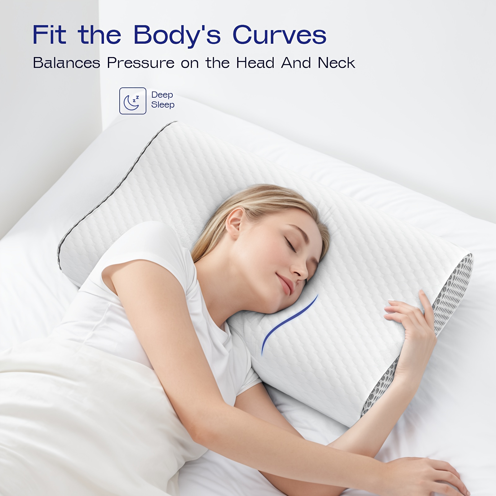 One Neck Pillow Designed for Sleep, Featuring an Ergonomic Shape for Neck And Shoulder Support, Suitable for Side, Back, And Stomach Sleepers