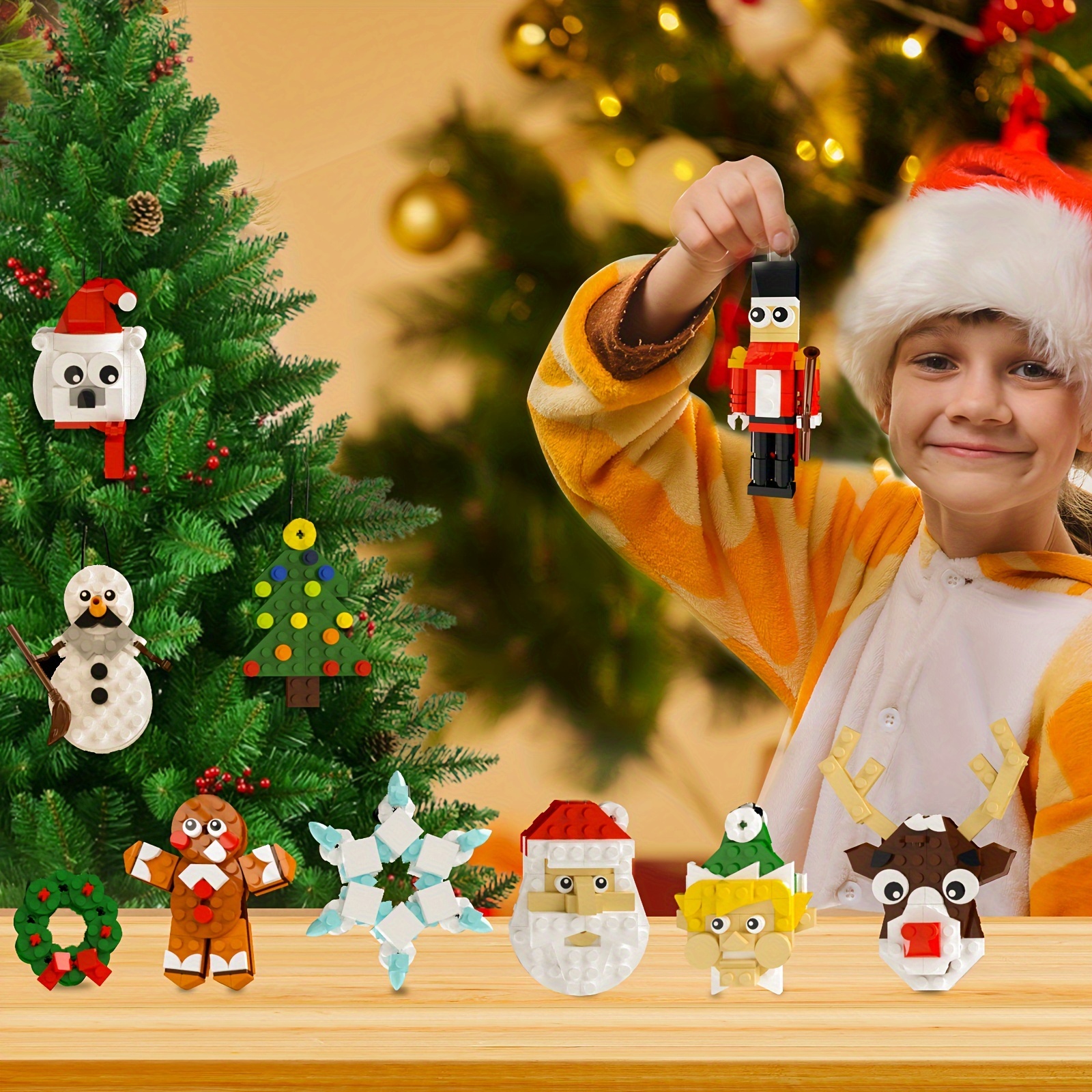 DIY Holiday Ornaments Gift Set - Puzzle Construction Toy Block