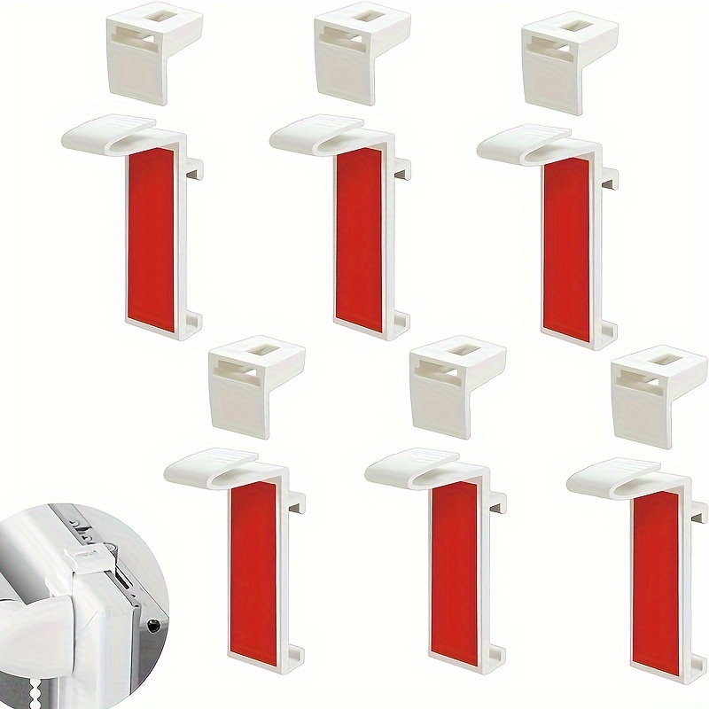 12pcs Easy-install No-drill Roller Blind Brackets Set - Plastic Holders For Home Decor, Curtain Brackets