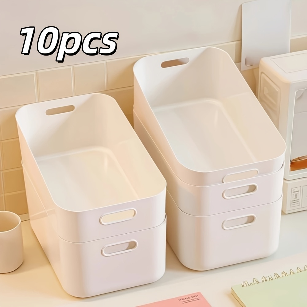 TEMU Lot de 10 boîtes de rangement multifonctionnelles, organisateurs pratiques pour cuisine, réfrigérateur, garde-manger, armoire, commode, bureau,
