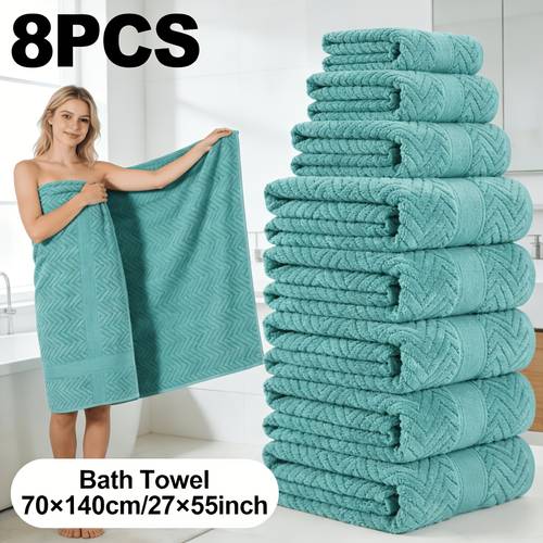 item picture 8pcs 6pcs thick bath towel set quick drying material outdoor hiking travel towel suitable for spa room bath hotel etc super absorbent fast drying shower towel wash cloths