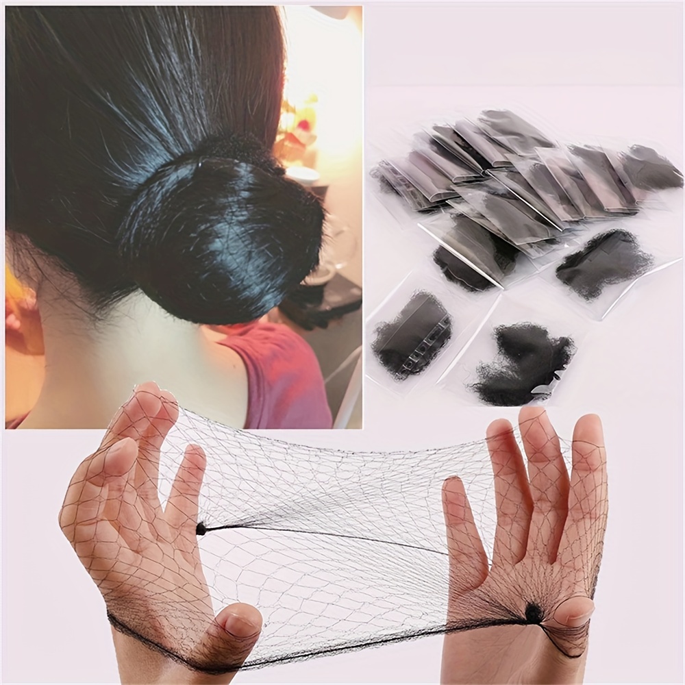 

20pcs Invisible Hair Nets For Ballet & Updos - Mesh Bun Makers, Women's Hairstyles & Wigs, Black