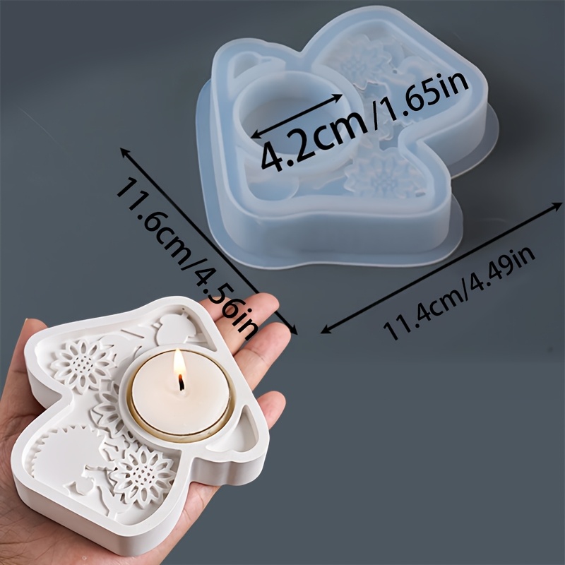 TEMU DIY Beton-Kerzenhalter-Formen mit Tier- & Pflanzen--Designs – Silikonformen geeignet für , Wachskerzen, Seifenherstellung, Harz-Bastelarbeiten,