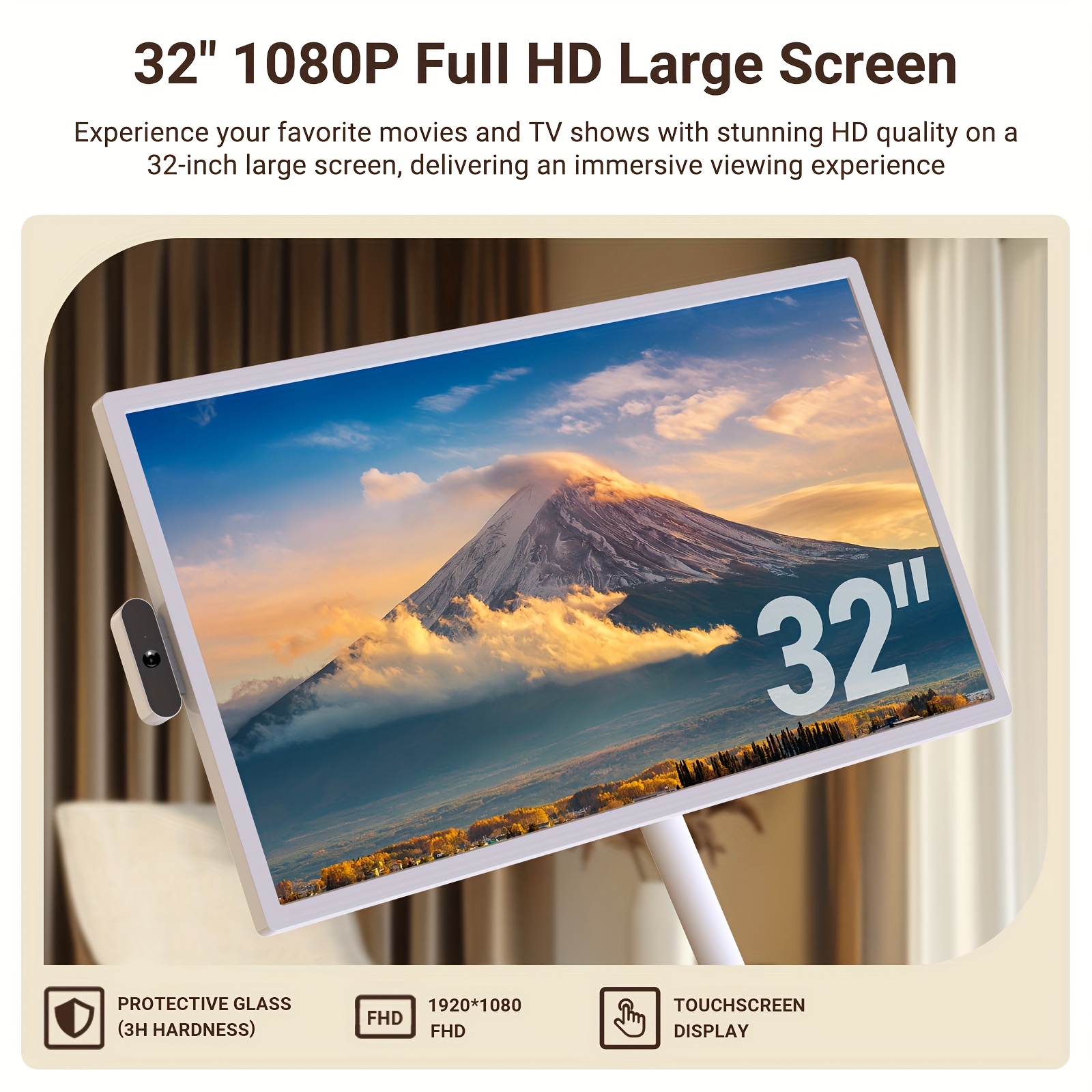 holiday upgrade   32 uhd 4k rotatable   smart tv   2nd gen portable   touchscreen monitor 16gb 256gb wheel portable voice remote black friday must have tablet pad tablet pad Product details 3