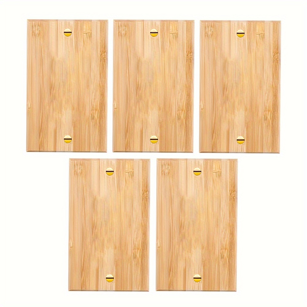 Outlet Covers Double Hole Panels Bamboo Wood Electric Light - Temu