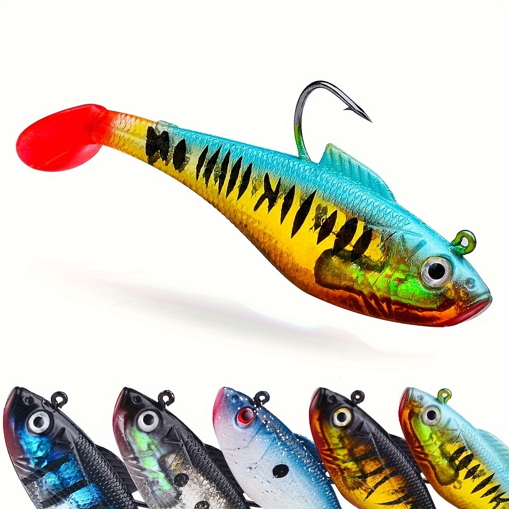 TRUSCEND Pre-Rigged Jig Head Soft Fishing Lures, Paddle Tail Swimbaits for  Bass Fishing, Shad or Tadpole Lure with Spinner, Premium Fishing Bait for  Saltwater Freshwater, Trout Crappie Fishing, Soft Plastic Lures 