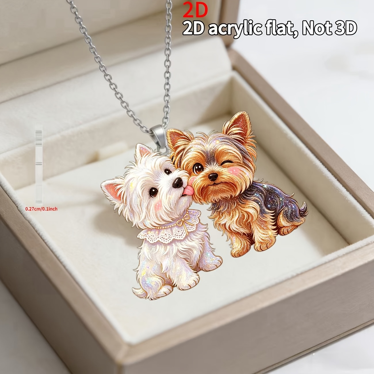 Women's Puppy Acrylic Necklace, Fashion Pendant