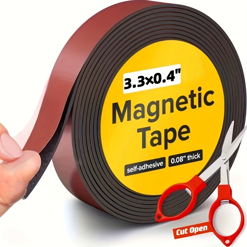 

Strong Adhesive Magnetic Tape Roll - 3.3ft, 2/5'' Wide, Multiple Thicknesses (1mm/1.5mm/2mm), Ideal For Crafts, Whiteboards & Fridge Organization