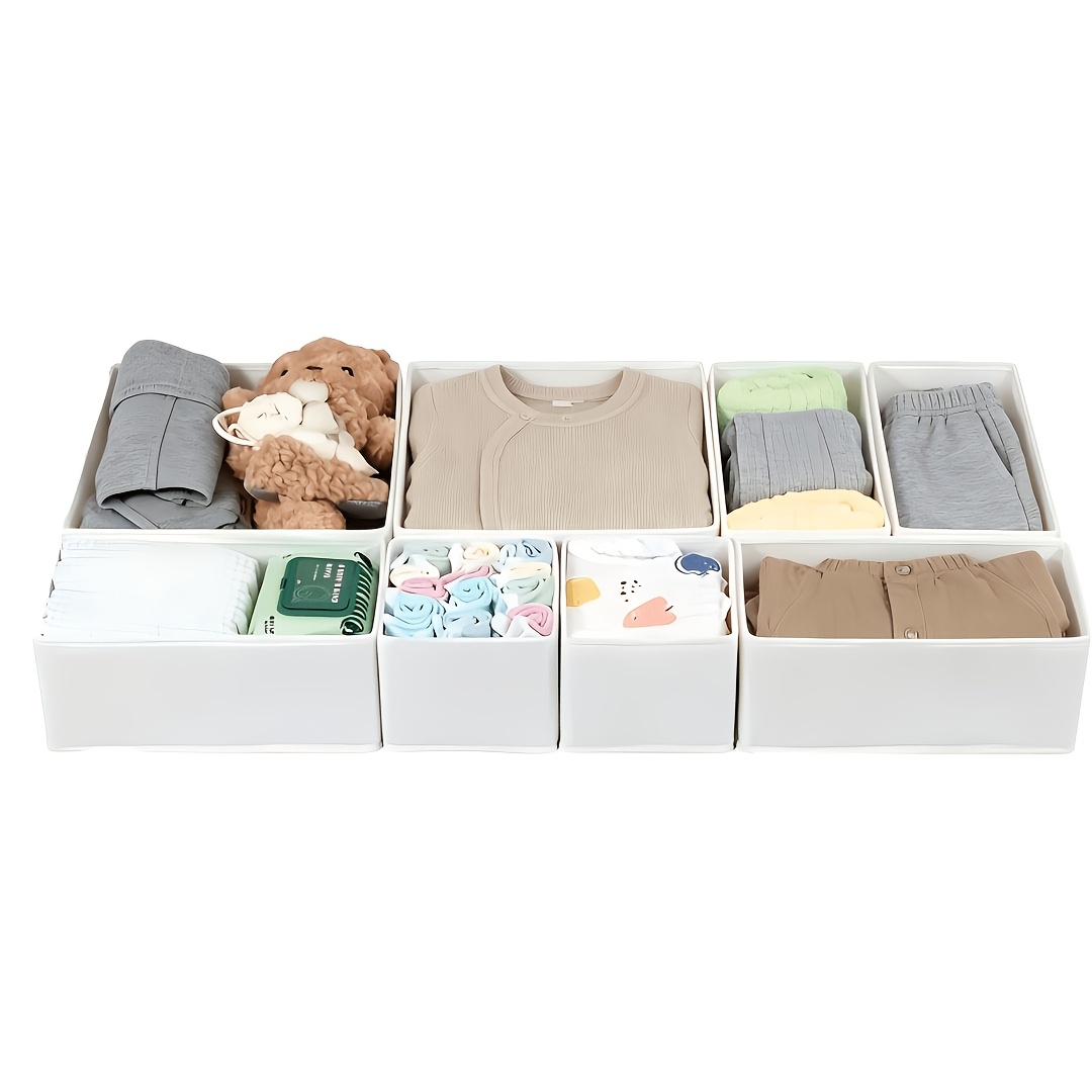 TEMU Boîte de rangement à tiroir pour vêtements, 8pcs Organisateur de , Boîte de rangement pliable pour armoire, Boîte de rangement en tissu pour