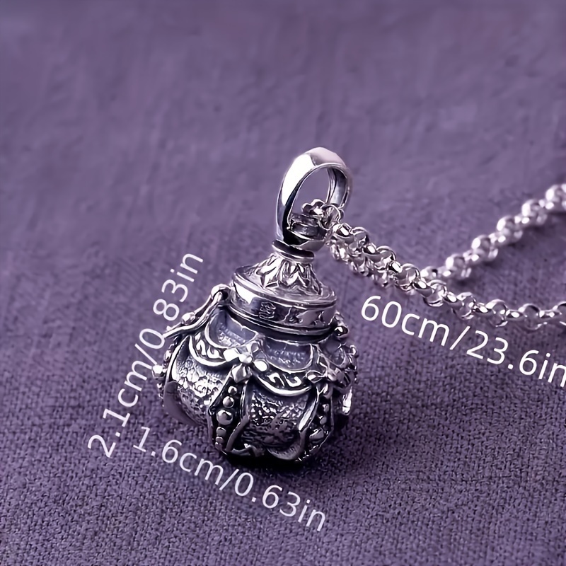 Image of Vintage Metal Gau Box Necklace With Openable Pendant, Unisex Multifunctional Fashion Jewelry Gift