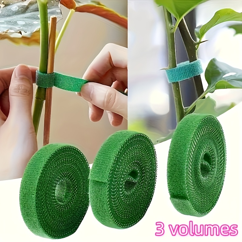 TEMU 118.11 Inches/3 Rolls Reusable Plant Ties - Green Flexible Support Straps, Suitable For Vines, Flowers, And Garden Plants - Ideal For Home And