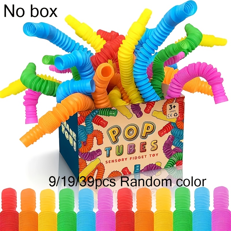 Image of 9/19/39pcs Flexible Tube Toy, Colorful Stretchable And Expandable Tube, Suitable For Children And Adults As Toys, Party Toys, Relaxation Toys, Birthday, Halloween, Christmas, Easter Gifts.random Color