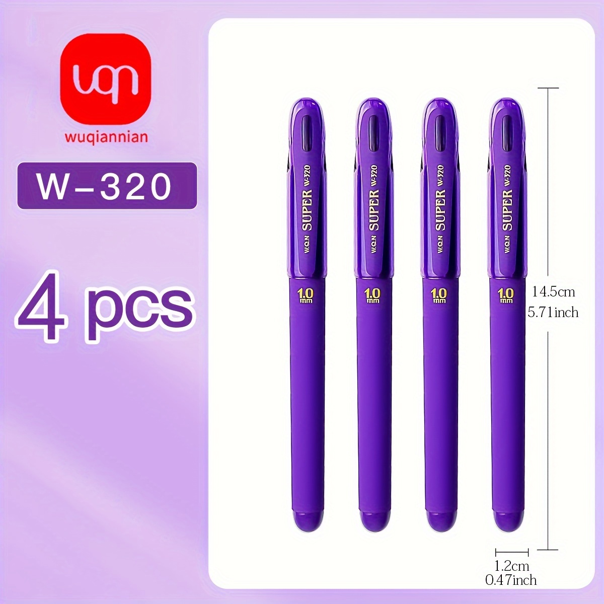 E-shop 4/8/12 Stück Lila Gelstifte, nicht auswischbar, für Büro, leichtes Schreiben, 1,0 mm, für Studenten, Schulbedarf, wiederaufladbare