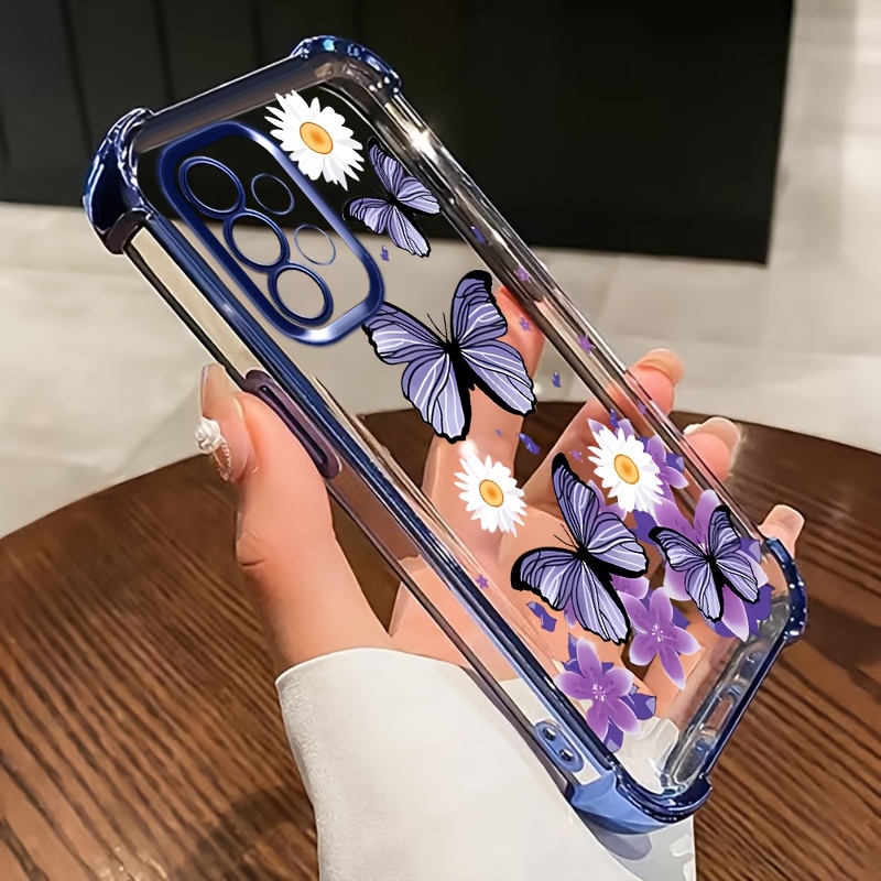 TEMU For A13 Color-electroplated Side Edges And Reinforced Drop-proof Corners Phone Case With Purple Butterflies And Christmas Or Halloween Gift
