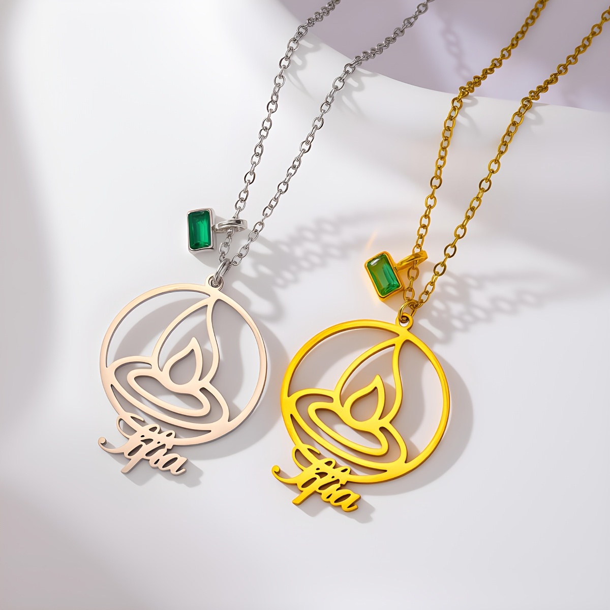 Custom Circle Flame Totem Necklace for Men & Women