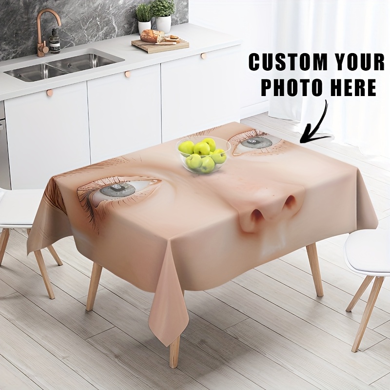 TEMU A Personalized Custom Tablecloth, Custom Photo Tablecloth, Family Custom Tablecloth, Custom Welcome Tablecloth