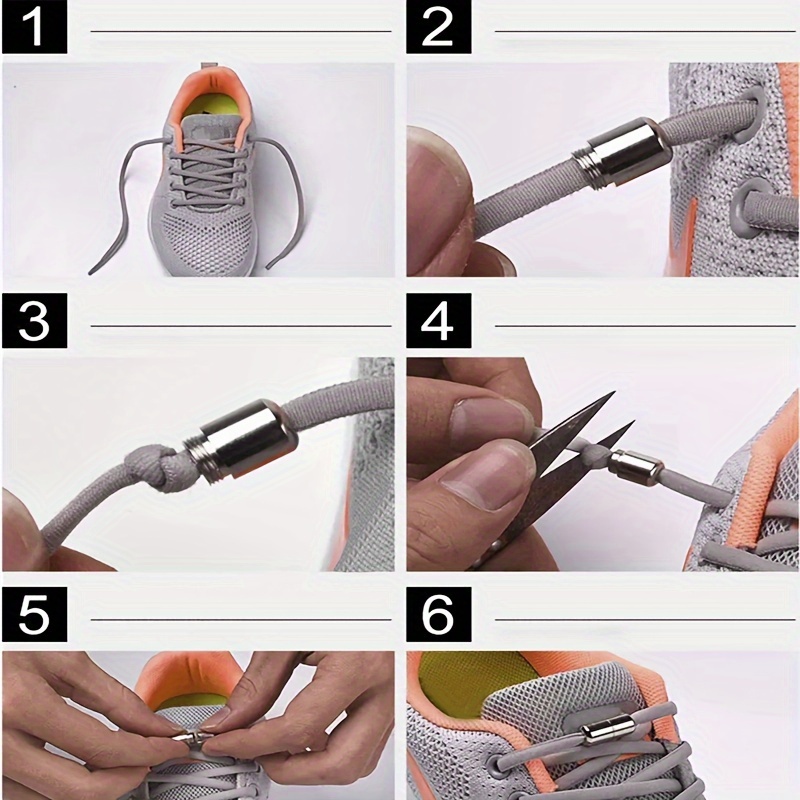 Quick-Tie Elastic Shoelaces for Sneakers - 1 Pair, 100.08cm Length, No-Tie Design with Metal Lock, Durable Nylon, Multiple Colors Available