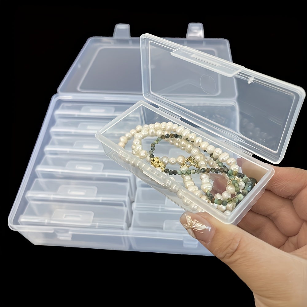clear plastic jewelry storage box with snap closure multipurpose desktop storage box for bracelets brooches set of 1 with 12 and 14 compartments for   organization   jewelry box jewelry boxes Product details 2