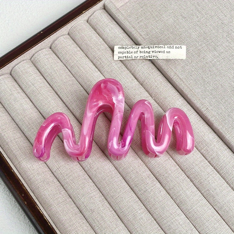 1pc Women's Marble Wave Hair Claw Clip - Elegant Hair Accessory For Hair, Hair Clips, Perfect Gift For Women, Hair Clips For Styling, Wavy , Sophisticated Design
