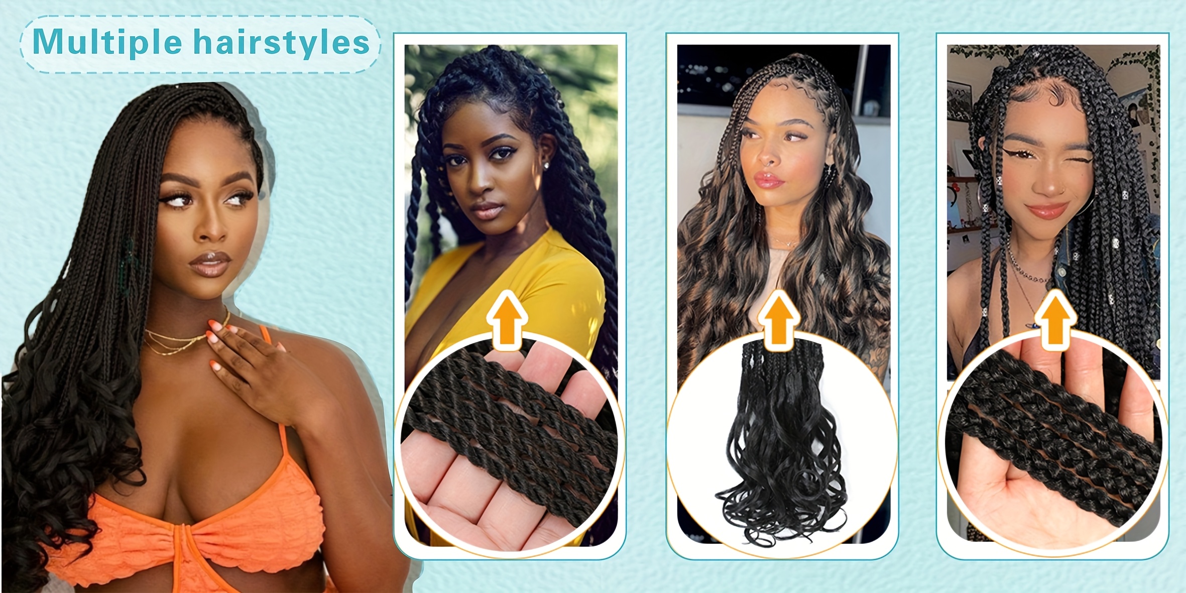 7 packs french curl braiding hair 16 inch curly braiding hair french curls braiding hair extensions for   16 inch 7packs 1b bug 1  30 details 2