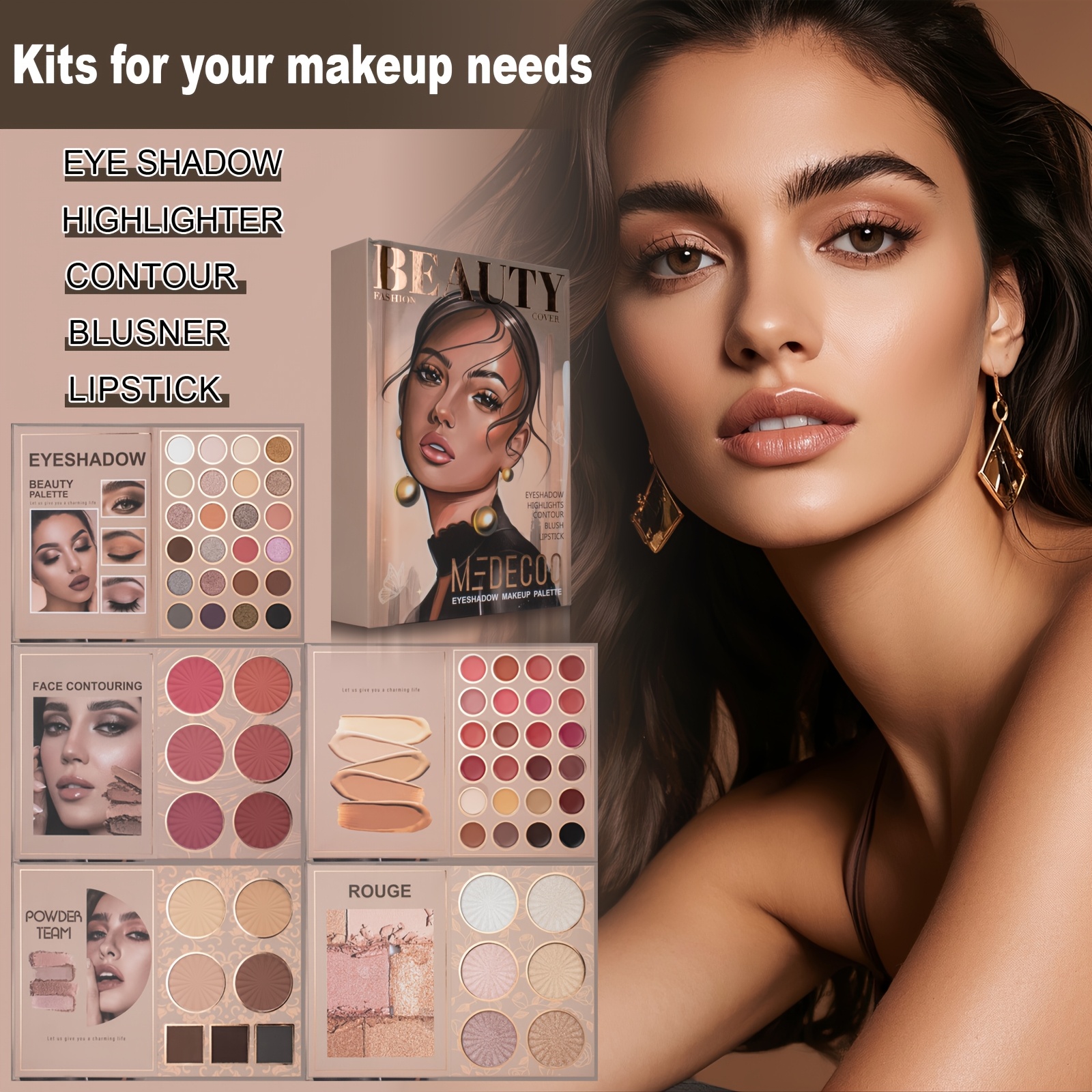 Minkissy Leere Lidschatten-Palette 2er-Pack – Magnetisch, Nachfüllbar, 6 Fächer Pro Palette