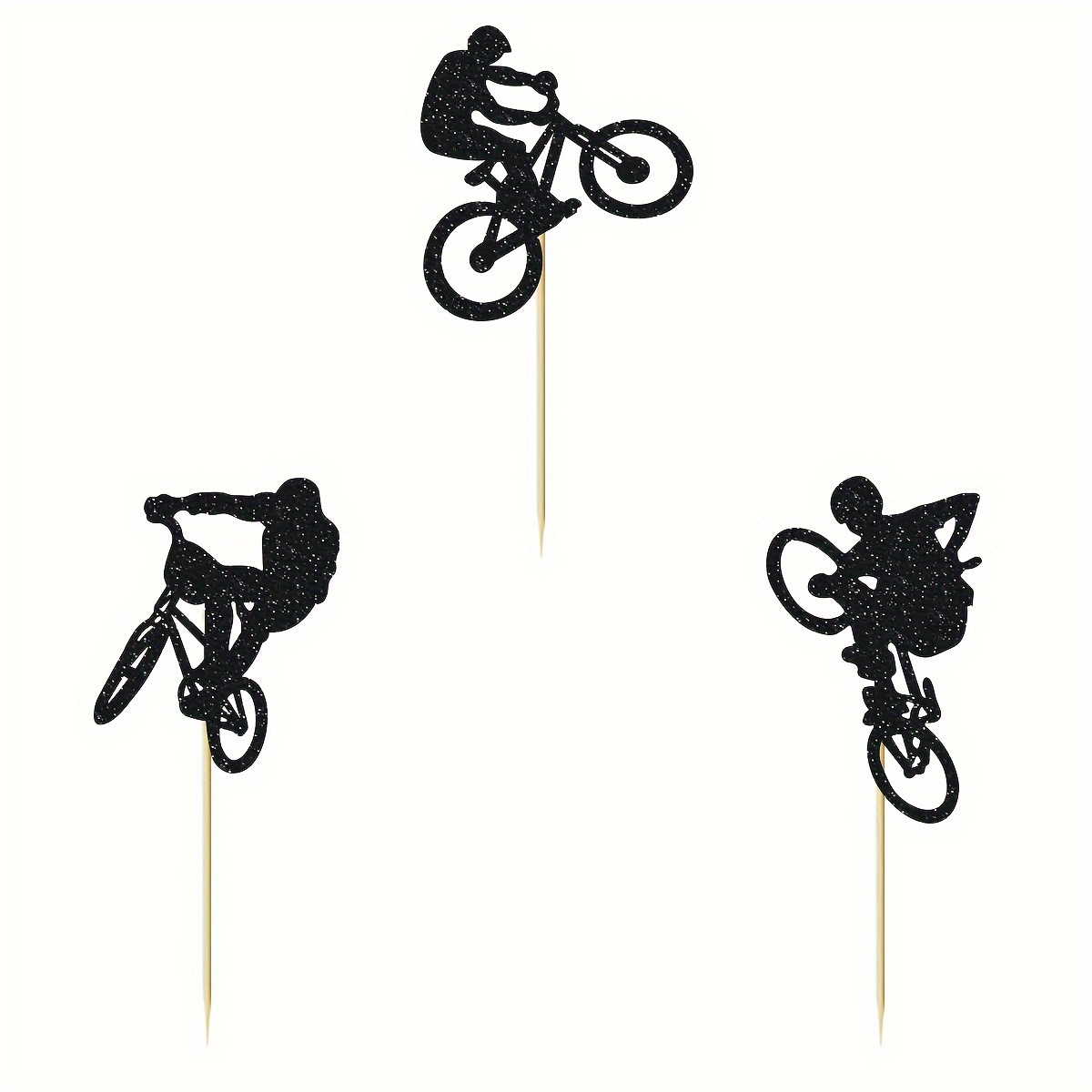 12 Cake Toppers For A Bicycle-themed Birthday Party Cake Decoration