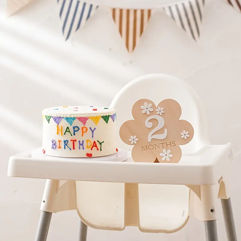 flower birth milestone birth memorial plaque bath gift s birthday photo props details 3