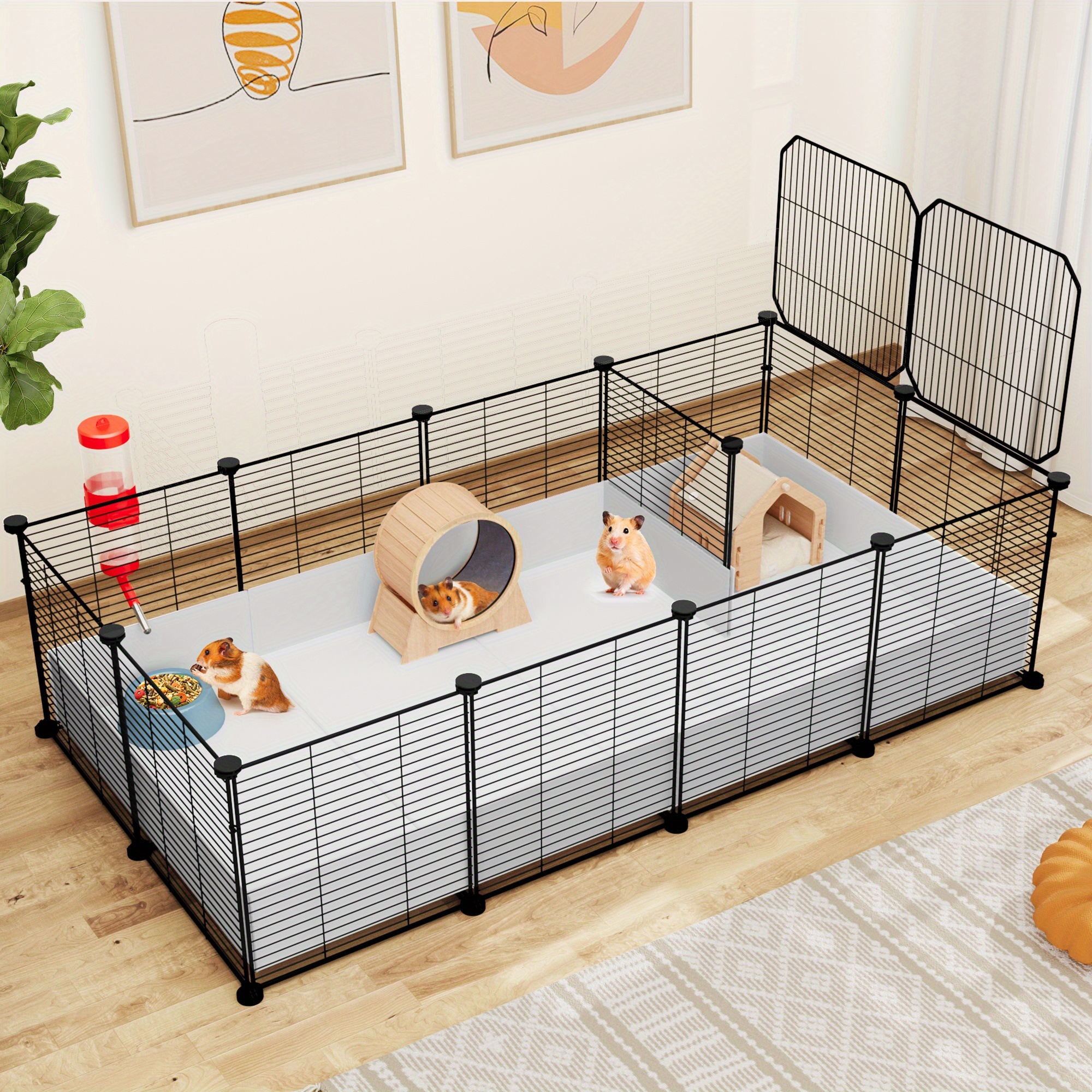 

Guinea Pig Cage Diy 55, 5" X 28" X 14, 1" Hamster Playpen Enclosure Metal