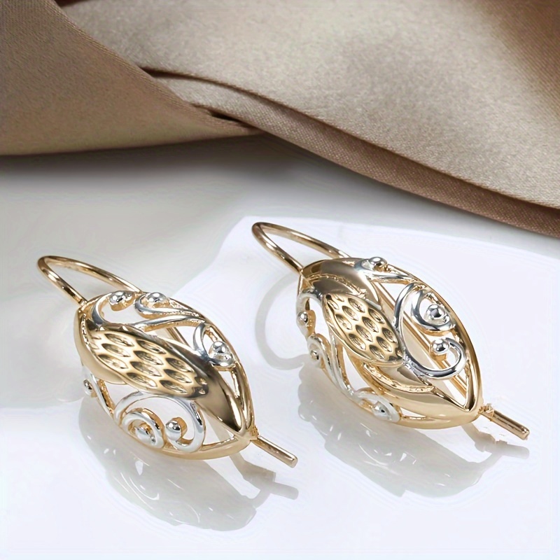 E-shop Trendige Silber-Goldene Hohle Ohrringe für Modischen Charme, Party Hochzeitsschmuck Vintage Paargeschenk – Fashion Statement Schönheit