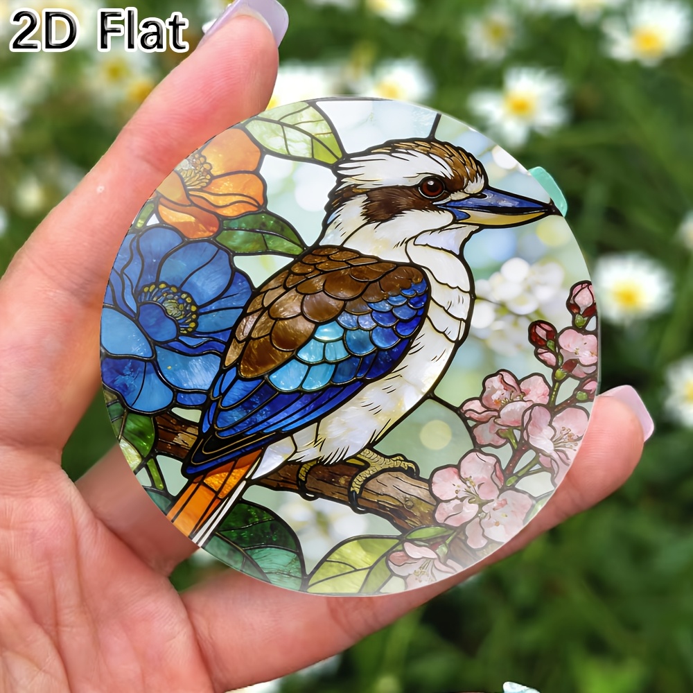 TEMU 1pc Koala Bird & Floral Stained Glass Fridge Magnet Suitable For Home, Kitchen, Office Decor - Magnetic Sticker With Koala & , Magnetic