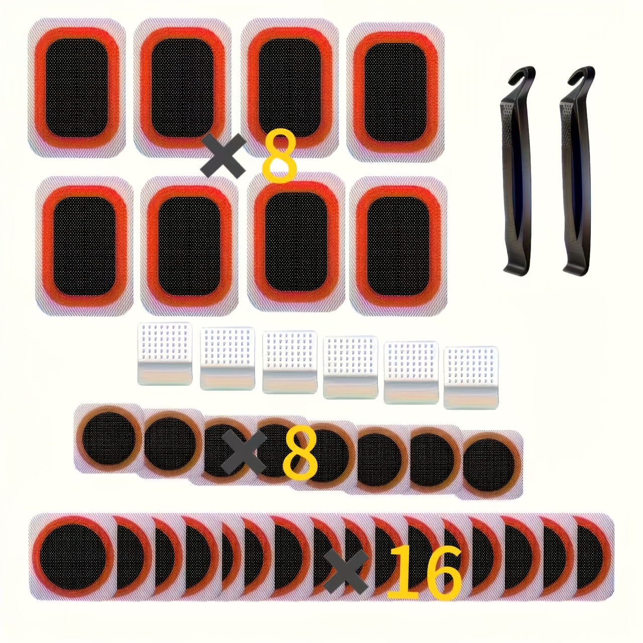 Image of Mxease Bicycle Tire Repair Set - 46/92/40 Components, Including Tire Patches, Mudguards, And Levers, Ideal For Mountain, Road Bmx, And Motorcycle Use - Inner Tube Repair Kit For Fixing Punctures