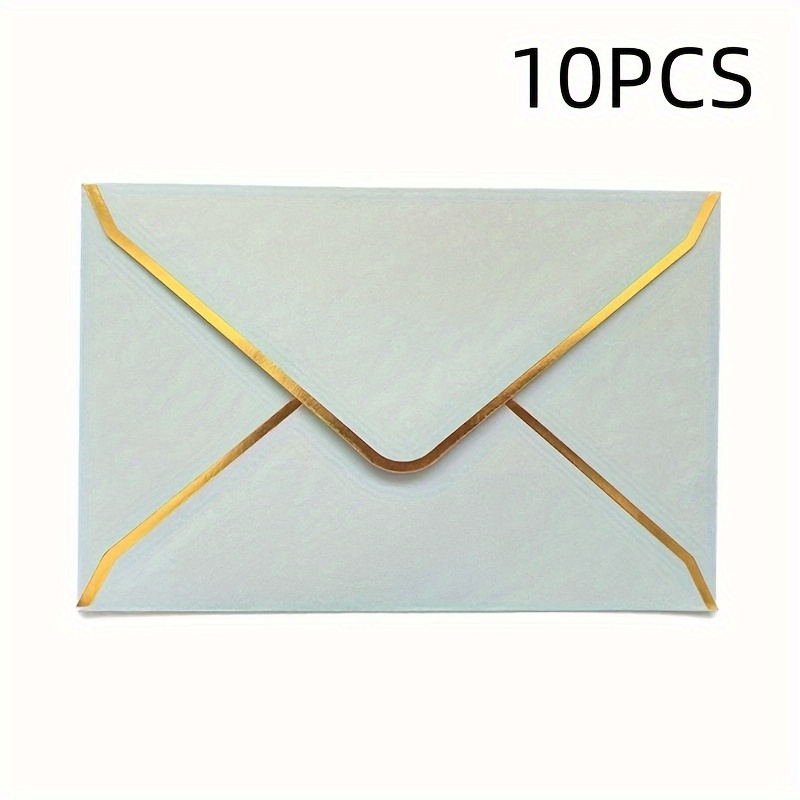 Set Of 10 Envelopes With A , Designed For Membership Cards, Featuring A Point Pattern On Pearl Paper, And Embellished With