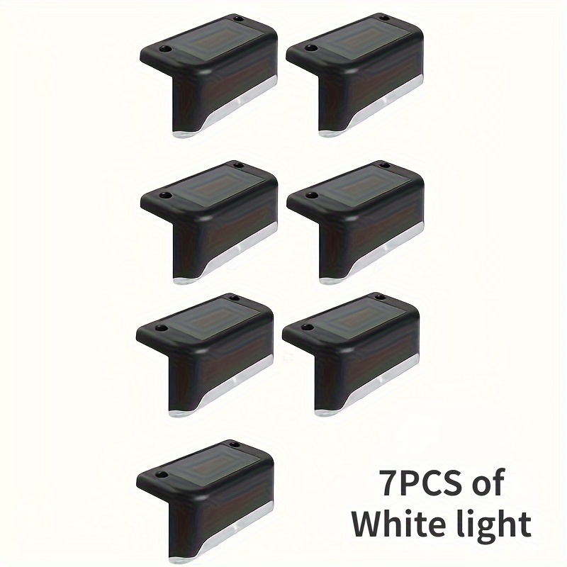 7pcs Solar Led Step Lights Fence Lights Stair Lights Outdoor Lamp Step Lights Courtyard Fence Lights